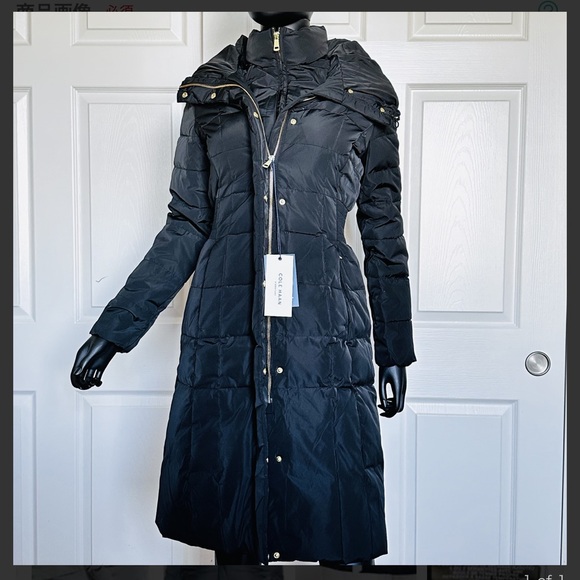 NWT Cole Haan Black Hooded Puffer Coat Black XS - Picture 4 of 16